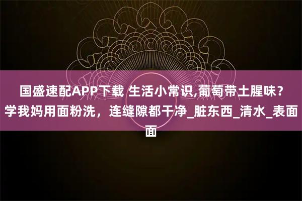 国盛速配APP下载 生活小常识,葡萄带土腥味？学我妈用面粉洗，连缝隙都干净_脏东西_清水_表面